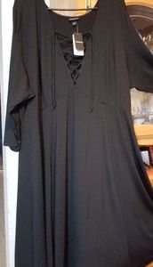 TORRID Black lace front skater dress